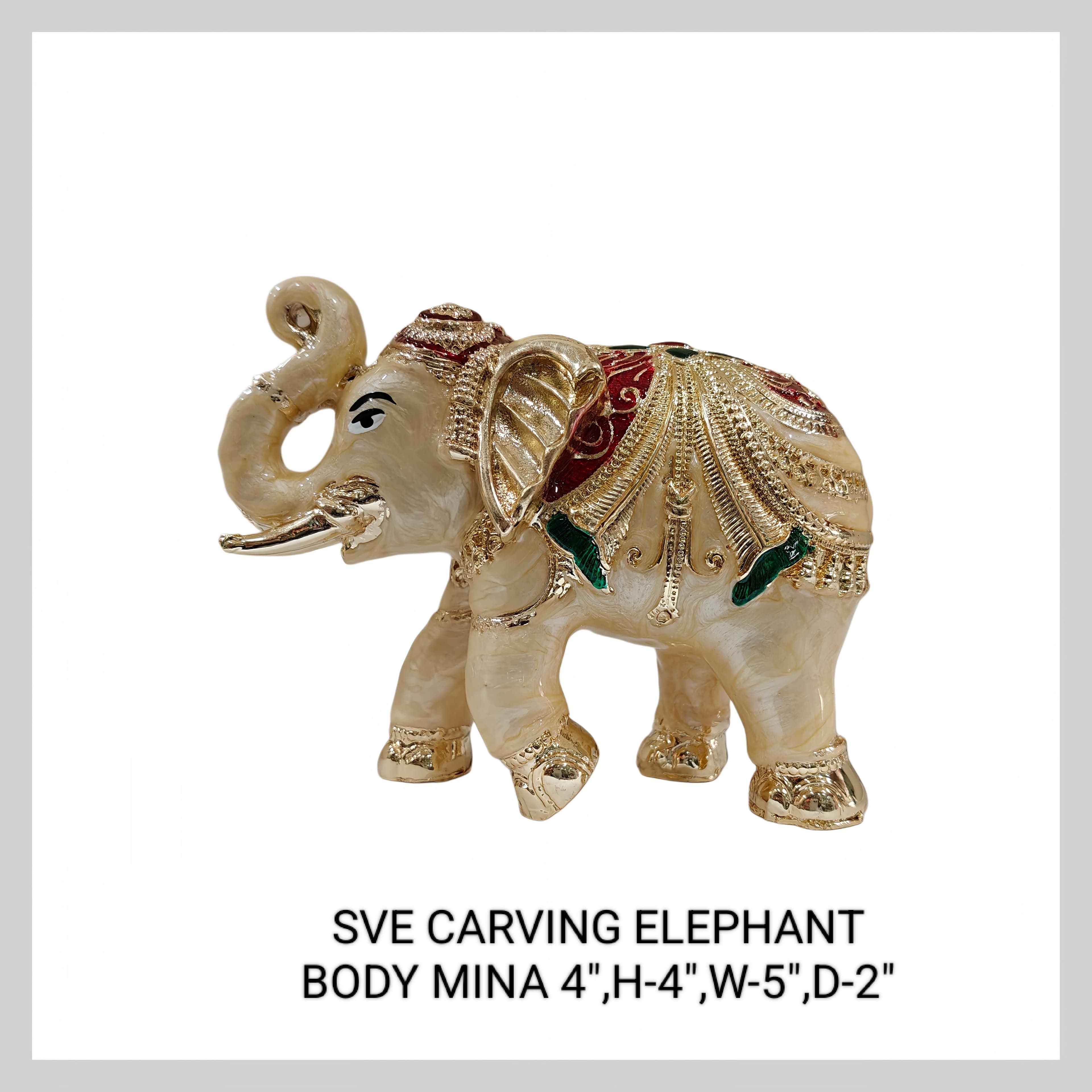 SVE 4" CARVING ELEPHANT IVORY MINA