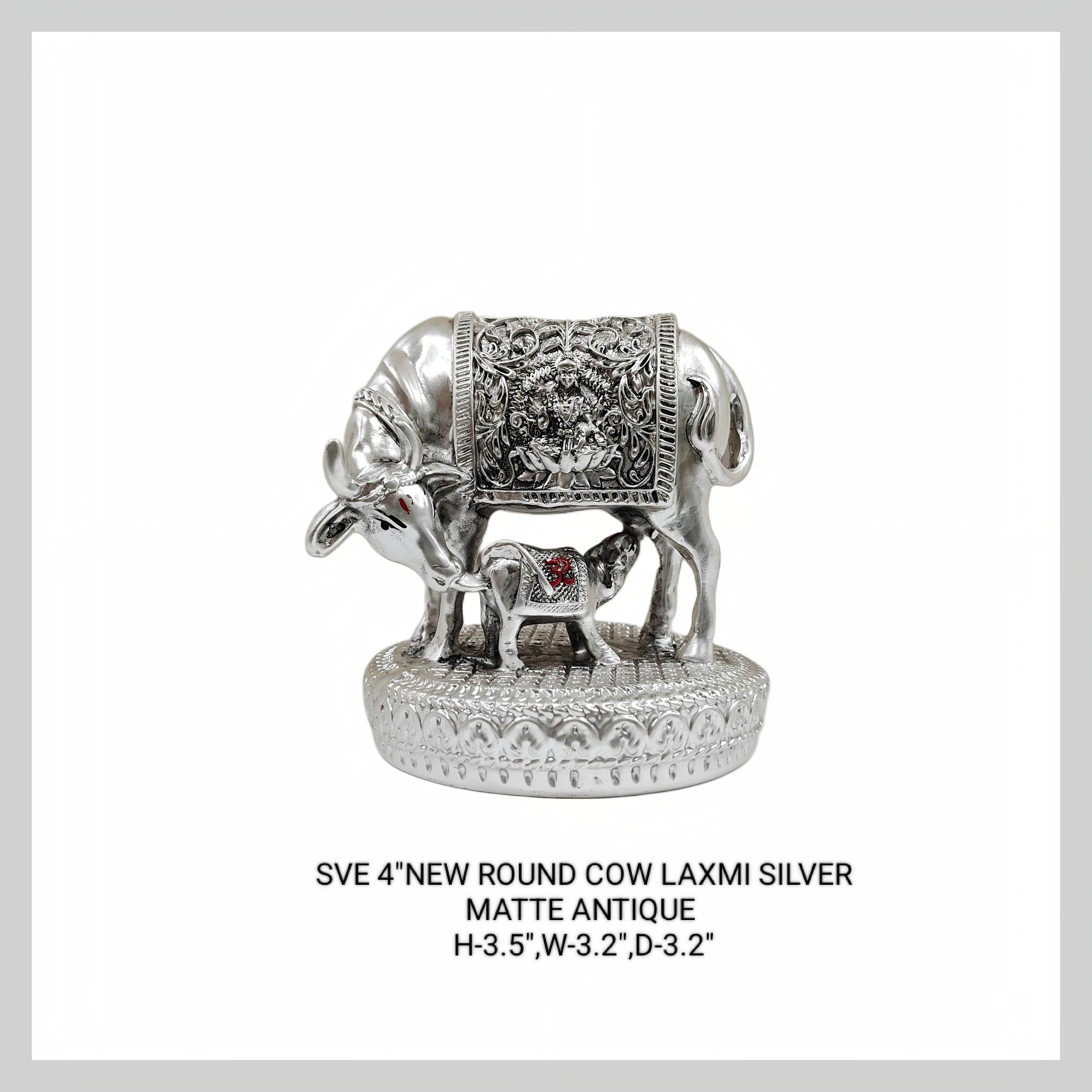 SVE COW 4" SILVER MATTE ANTIQUE