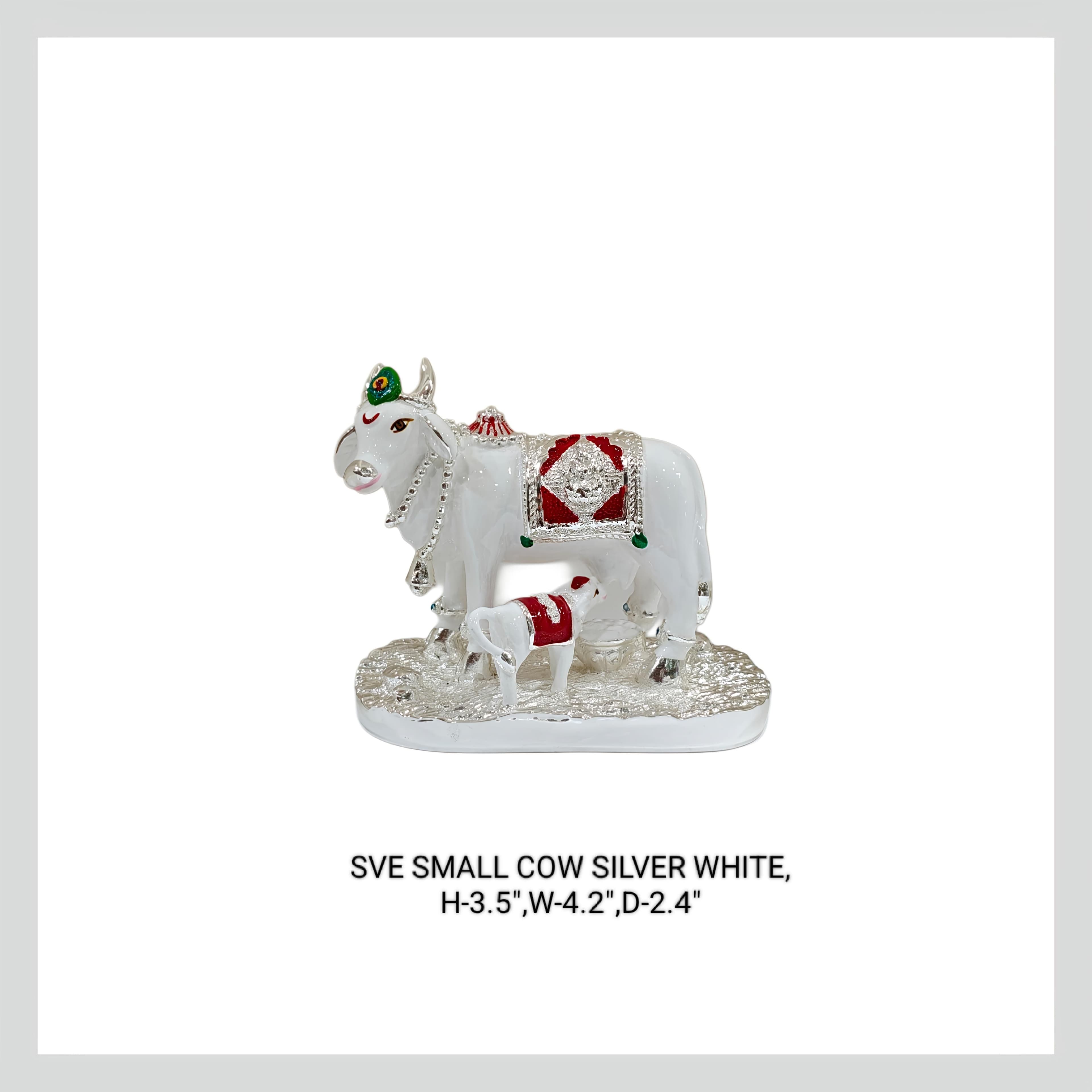 SVE SMALL COW SILVER WHITE PLATED